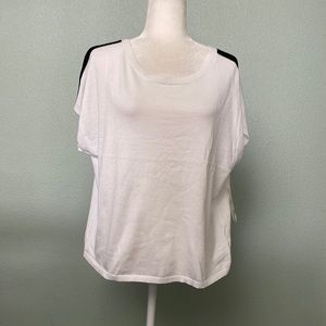 Ovla By Olive & Vine White Short Sleeve Sweater